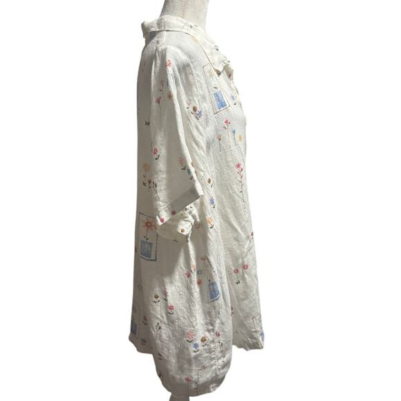 Hot Cotton by Marc Ware Floral Linen Button-Down Shirt – Size 3X (Oversized Fit) - Picture 3 of 7